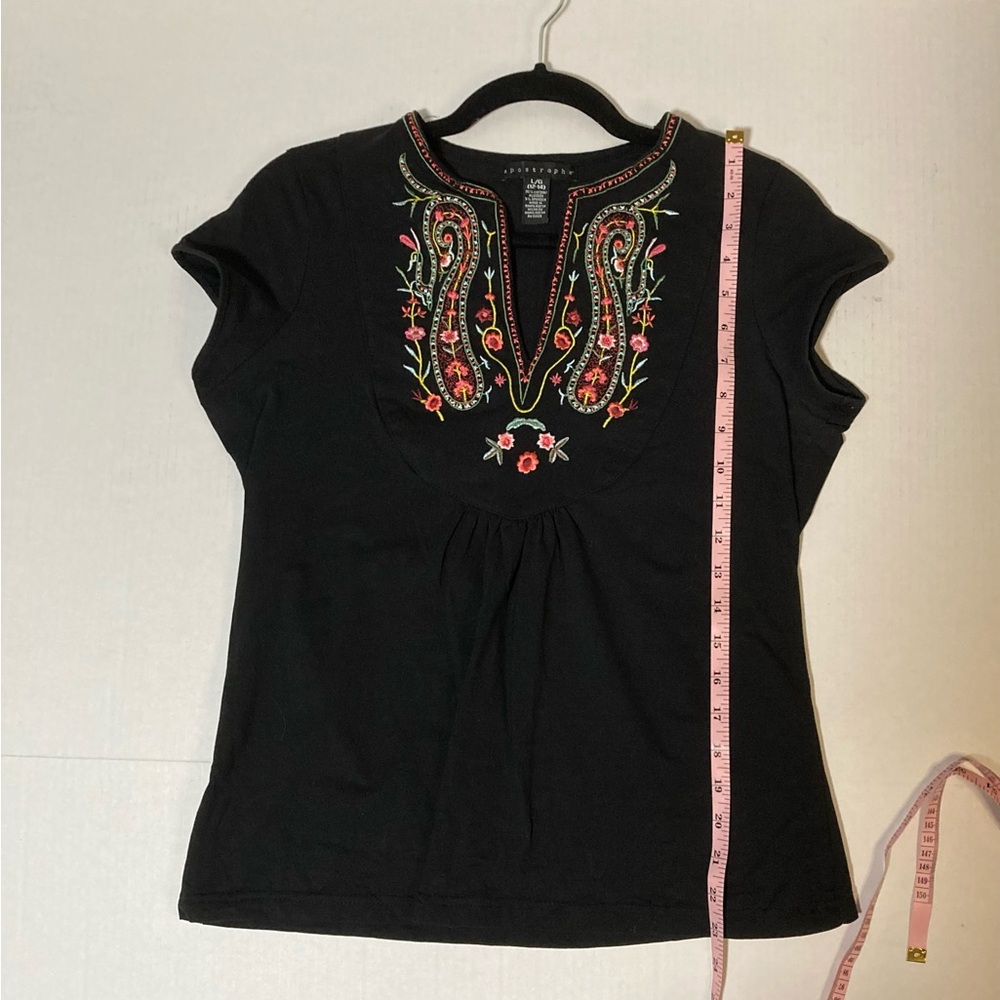 Apostrophe Black Fitted Embellished Blouse - Picture 3 of 6